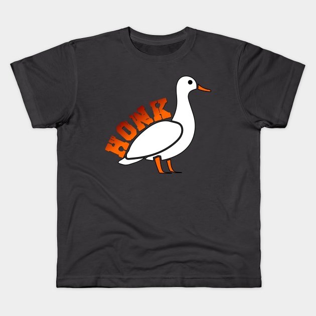 Goose HONK Kids T-Shirt by nonbeenarydesigns